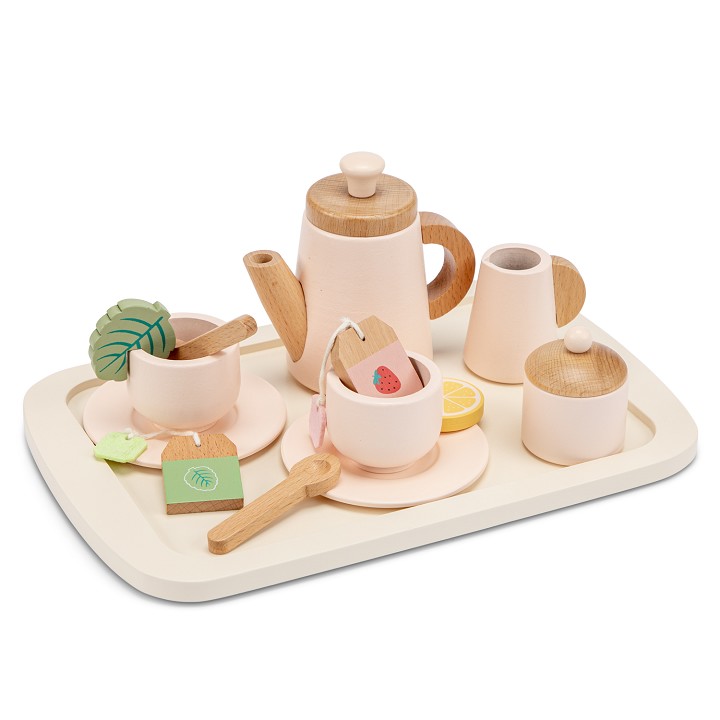Tea set on serving tray